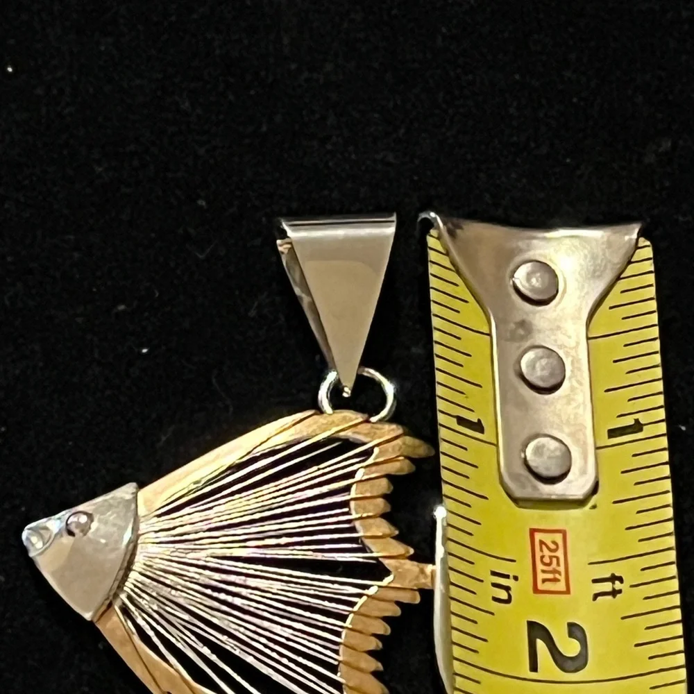 Elegant BEST Silver and Gold Fish Pendant